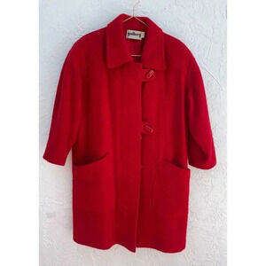 Gallery Womens Long Trench Wool Midi Coat Red Sz 10